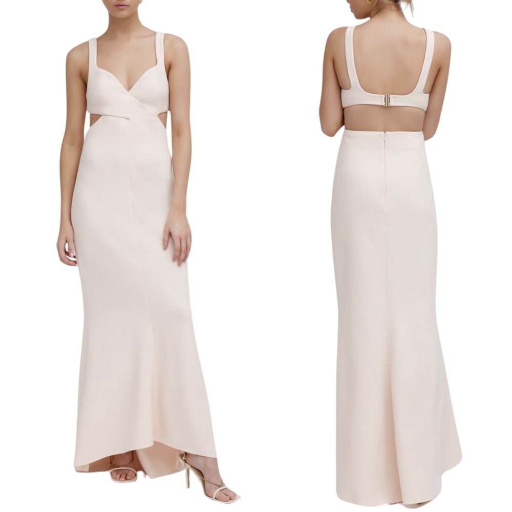 Significant Other Evie Cut Out Open Back Long Maxi Dress in Blush Sz. 10